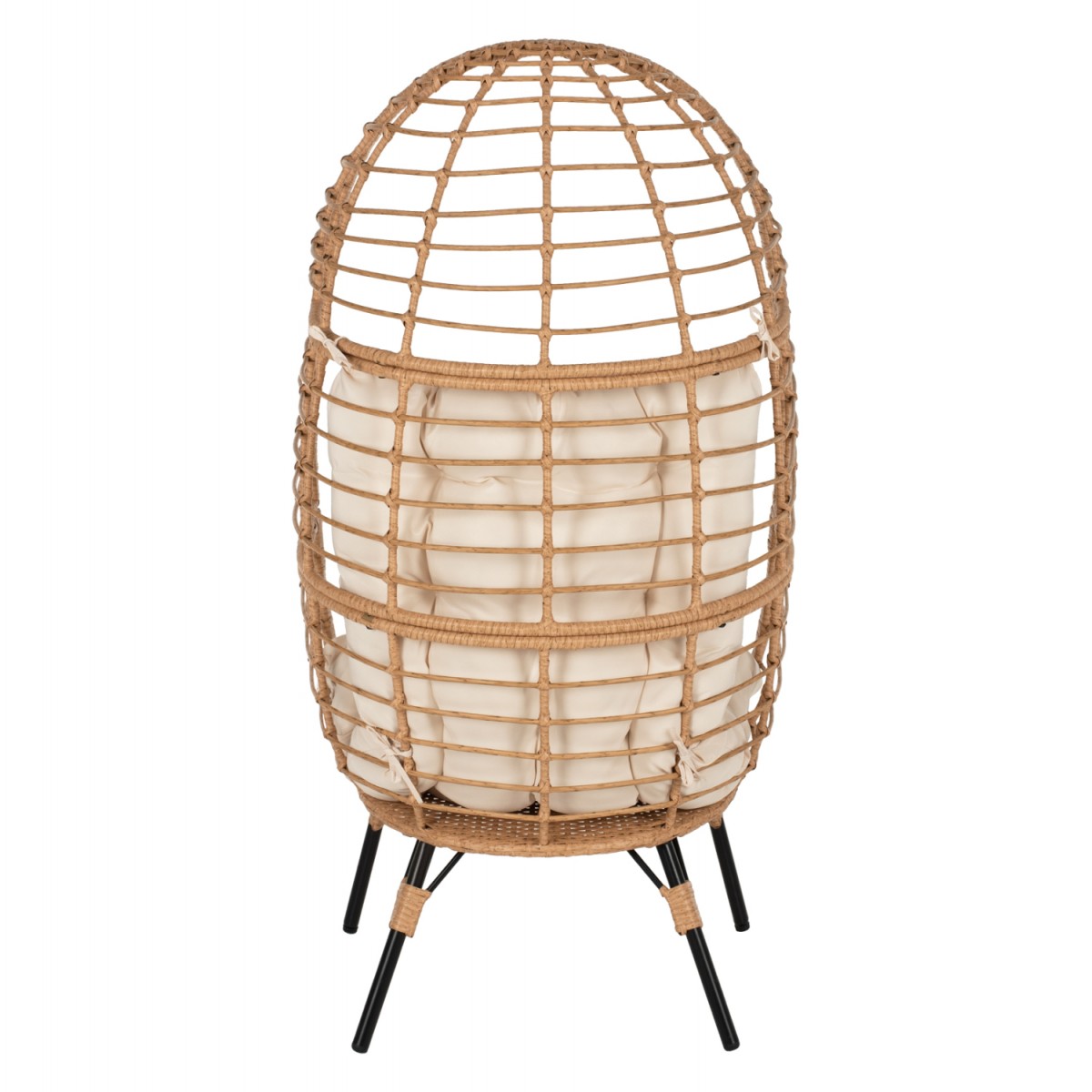 ΠΟΛΥΘΡΟΝΑ Τ.ΦΩΛΙΑ RATTAN HM5869.01 ΜΕΤΑΛ. ΠΟΔΙΑ ΜΑΥΡΑ 77x72x148 εκ.