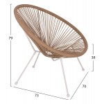 ΠΟΛΥΘΡΟΝΑ ACAPULCO Τ. ΦΩΛΙΑ ΜΕΤΑΛΛΟ ΛΕΥΚΟ ΜΕ TWISTED WICKER HM5871.02 70x73x79 εκ.