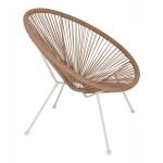ΠΟΛΥΘΡΟΝΑ ACAPULCO Τ. ΦΩΛΙΑ ΜΕΤΑΛΛΟ ΛΕΥΚΟ ΜΕ TWISTED WICKER HM5871.02 70x73x79 εκ.