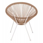 ΠΟΛΥΘΡΟΝΑ ACAPULCO Τ. ΦΩΛΙΑ ΜΕΤΑΛΛΟ ΛΕΥΚΟ ΜΕ TWISTED WICKER HM5871.02 70x73x79 εκ.