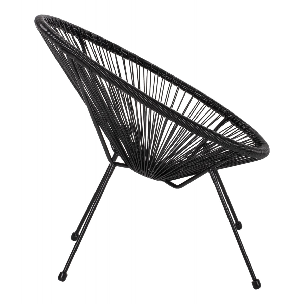 ΠΟΛΥΘΡΟΝΑ ΤΥΠΟΥ ΦΩΛΙΑ ΜΕΤΑΛΛΙΚΗ ACAPULCO ΜΑΥΡΗ ΜΕ ΜΑΥΡΟ P.E.RATTAN HM5872.01 70x73x79 εκ.