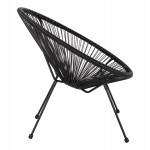 ΠΟΛΥΘΡΟΝΑ ΤΥΠΟΥ ΦΩΛΙΑ ΜΕΤΑΛΛΙΚΗ ACAPULCO ΜΑΥΡΗ ΜΕ ΜΑΥΡΟ P.E.RATTAN HM5872.01 70x73x79 εκ.