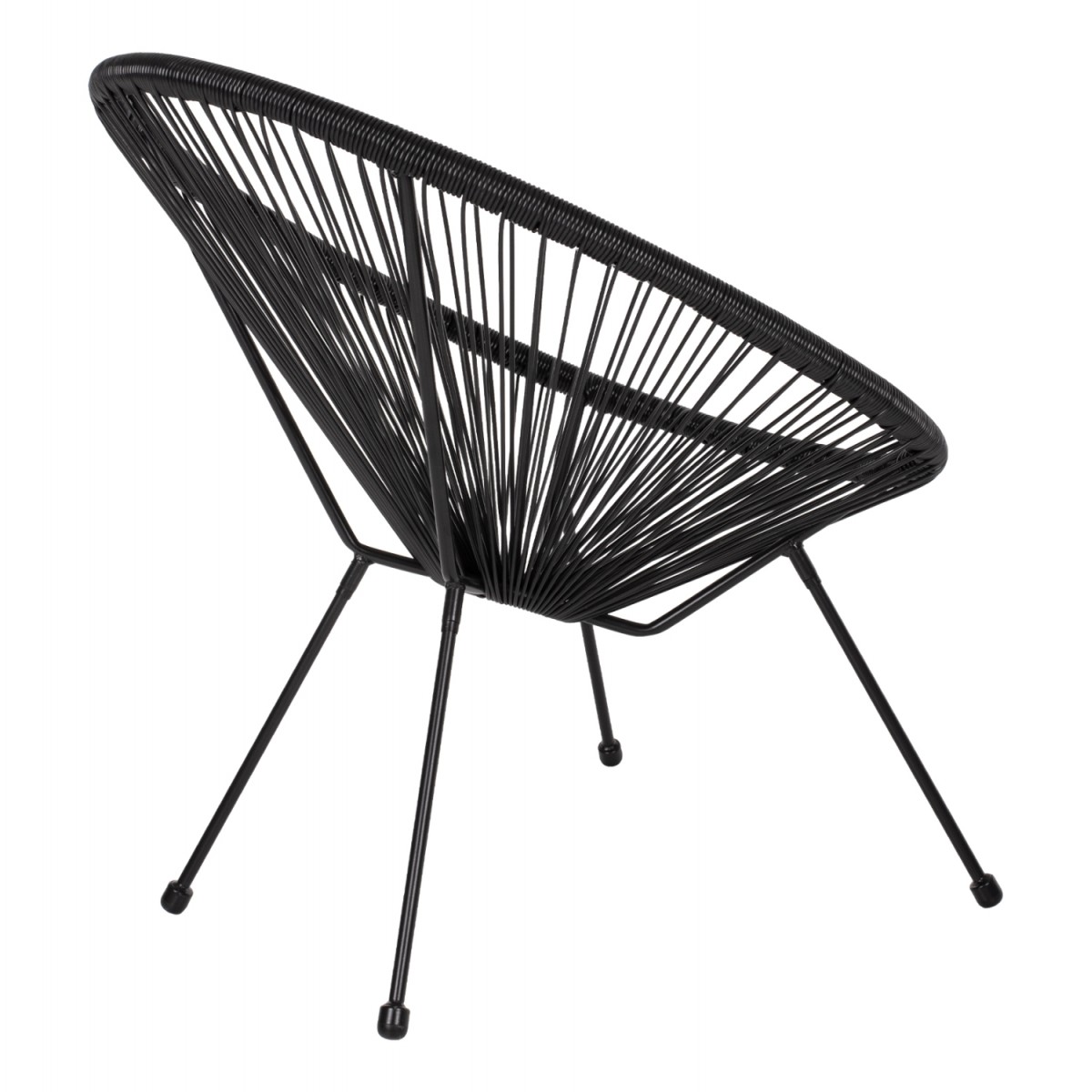 ΠΟΛΥΘΡΟΝΑ ΤΥΠΟΥ ΦΩΛΙΑ ΜΕΤΑΛΛΙΚΗ ACAPULCO ΜΑΥΡΗ ΜΕ ΜΑΥΡΟ P.E.RATTAN HM5872.01 70x73x79 εκ.