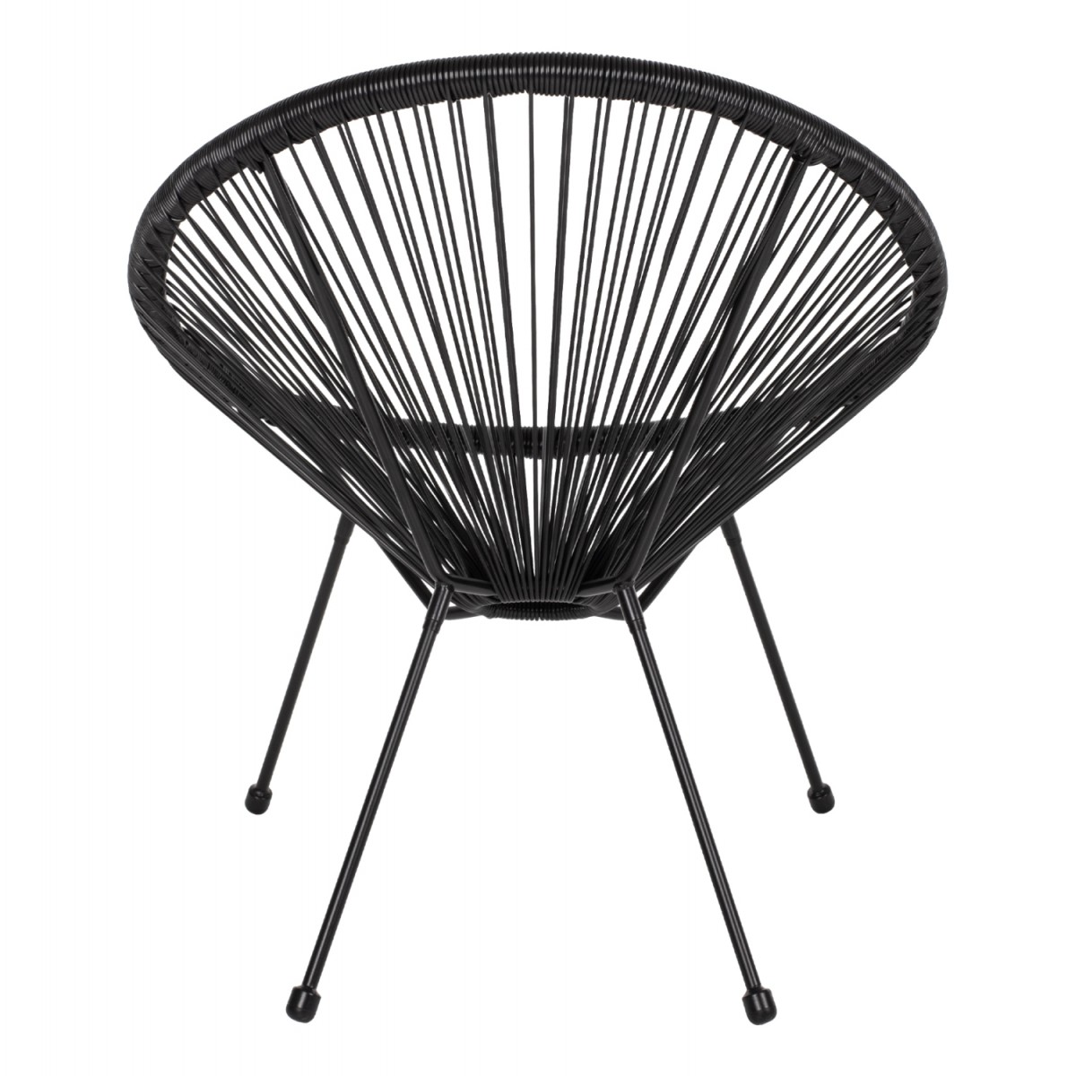 ΠΟΛΥΘΡΟΝΑ ΤΥΠΟΥ ΦΩΛΙΑ ΜΕΤΑΛΛΙΚΗ ACAPULCO ΜΑΥΡΗ ΜΕ ΜΑΥΡΟ P.E.RATTAN HM5872.01 70x73x79 εκ.