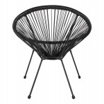 ΠΟΛΥΘΡΟΝΑ ΤΥΠΟΥ ΦΩΛΙΑ ΜΕΤΑΛΛΙΚΗ ACAPULCO ΜΑΥΡΗ ΜΕ ΜΑΥΡΟ P.E.RATTAN HM5872.01 70x73x79 εκ.