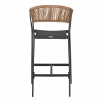 ΣΚΑΜΠΟ ΑΛΟΥΜΙΝΙΟΥ ΜΕ ΜΠΡΑΤΣΑ ΑΝΘΡΑΚΙ PE RATTAN TEXTLINE 56x58x105Y εκ.HM5892.01