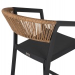 ΣΚΑΜΠΟ ΑΛΟΥΜΙΝΙΟΥ ΜΕ ΜΠΡΑΤΣΑ ΑΝΘΡΑΚΙ PE RATTAN TEXTLINE 56x58x105Y εκ.HM5892.01