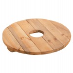 ΤΡΑΠΕΖΑΚΙ ΟΜΠΡΕΛΑΣ Φ40 ΞΥΛΟ ΠΕΥΚΟΥ ΜΕ ΥΠΟΣΤΗΡΙΓΜΑΤΑ HM6108