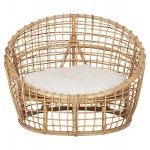 ΠΟΛΥΘΡΟΝΑ ENTO HM9814 RATTAN ΣΕ ΦΥΣΙΚΟ-ΜΠΕΖ ΜΑΞΙΛΑΡΙ 85x75x67Yεκ.