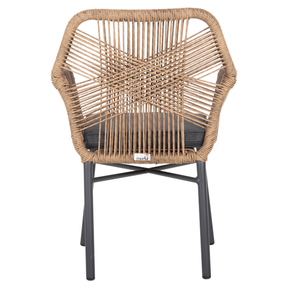 ΠΟΛΥΘΡΟΝΑ TOPIN HM6048.03 ΑΛΟΥΜΙΝΙΟ ΑΝΘΡΑΚΙ-P.E. RATTAN ΜΠΕΖ-ΜΑΞΙΛΑΡΙ ΑΝΘΡΑΚΙ