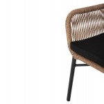 ΠΟΛΥΘΡΟΝΑ TOPIN HM6048.02 ΑΛΟΥΜΙΝΙΟ ΜΑΥΡΟ-P.E. RATTAN ΜΠΕΖ-ΜΑΞΙΛΑΡΙ ΜΑΥΡΟ 57x65x84Υ εκ