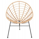 ΠΟΛΥΘΡΟΝΑ ΤΥΠΟΥ ΦΩΛΙΑ ΜΕΤΑΛΛΙΚΗ ALLEGRA HM5458.11 ΜΕ WICKER ΜΠΕΖ 73x78x88Υεκ.