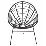 ΠΟΛΥΘΡΟΝΑ ΤΥΠΟΥ ΦΩΛΙΑ ΜΕΤΑΛΛΙΚΗ ALLEGRA HM5458.12 ΜΕ WICKER-ΜΑΥΡΟ 73x78x88Υεκ.