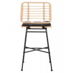 ΣΚΑΜΠΟ ΜΠΑΡ ΜΕΣ.ΥΨΟΥΣ ALLEGRA HM5709.11 ΜΕΤΑΛΛΟ&ΜΑΞΙΛΑΡΙ ΜΑΥΡΟ-WICKER ΜΠΕΖ 46x46x99Υεκ