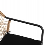 ΠΟΛΥΘΡΟΝΑ ΑΛΟΥΜΙΝΙΟΥ TROTTER HM5865.11 ΣΚΟΥΡΟΣ ΓΚΡΙ ΣΚΕΛΕΤΟΣ ΜΕ WICKER ΜΠΕΖ & ΜΑΥΡΟ ΜΑΞΙΛΑΡΙ