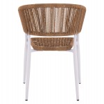 ΠΟΛΥΘΡΟΝΑ ΑΛΟΥΜΙΝΙΟΥ EULO HM5783.12 ΛΕΥΚΗ-ΣΥΝΘΕΤΙΚΟ RATTAN ΜΠΕΖ 55,5x63,5x78Υεκ.