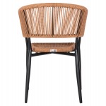 ΠΟΛΥΘΡΟΝΑ ΑΛΟΥΜΙΝΙΟΥ EULO HM5783.13 ΜΑΥΡΗ-ΣΥΝΘΕΤΙΚΟ RATTAN ΜΠΕΖ 55,5x63,5x78Y εκ.