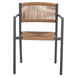 ΠΟΛΥΘΡΟΝΑ ΑΛΟΥΜΙΝΙΟΥ STER HM5786.12 ΑΝΘΡΑΚΙ-ΣΥΝΘ.RATTAN ΜΠΕΖ 55,5x53x78Υεκ.