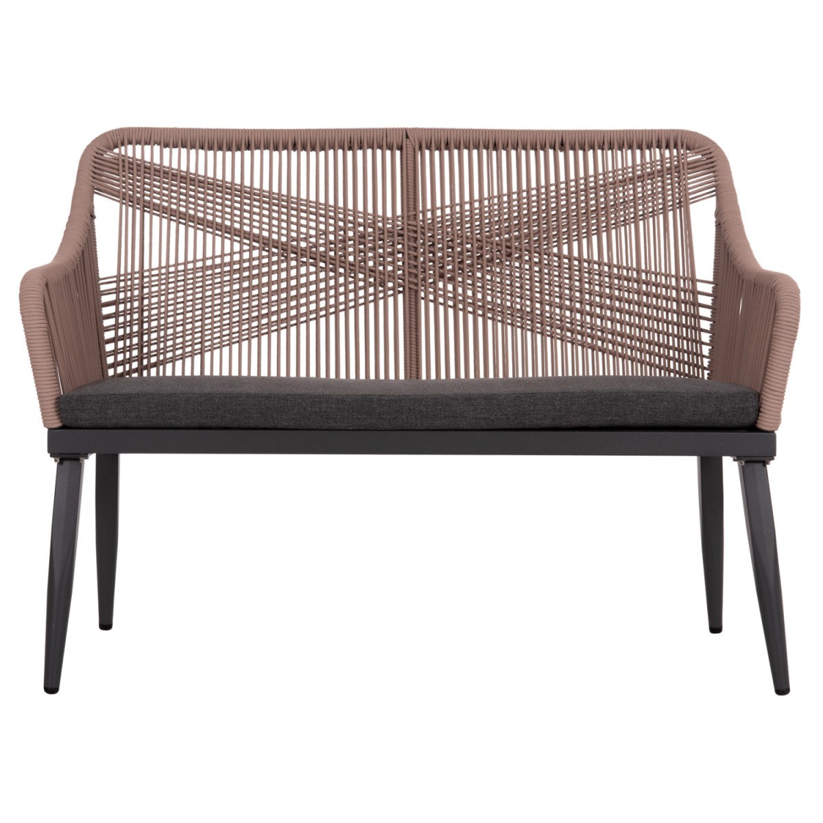 ΚΑΝΑΠΕΣ 2ΘΕΣΙΟΣ MYRTIA HM5550.12 AΛΟΥΜΙΝΙΟ ΑΝΘΡΑΚΙ--ΜΠΕΖ TESLIN ΣΧΟΙΝΙ 123x61x90Υεκ.