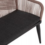 ΚΑΝΑΠΕΣ 2ΘΕΣΙΟΣ MYRTIA HM5550.12 AΛΟΥΜΙΝΙΟ ΑΝΘΡΑΚΙ--ΜΠΕΖ TESLIN ΣΧΟΙΝΙ 123x61x90Υεκ.