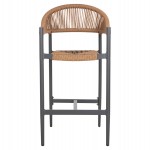 ΣΚΑΜΠΟ BAR ΑΛΟΥΜΙΝΙΟΥ GREGG HM5788.12 ΑΝΘΡΑΚΙ-ΜΠΕΖ ΤΗΣ ΑΜΜΟΥ ΣΥΝΘ.RATTAN 54x57x106Υεκ