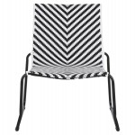 ΜΕΤΑΛΛΙΚΗ ΚΑΡΕΚΛΑ PONY HM6082 ΜΑΥΡΟ & ΑΣΠΡΟ ΣΥΝΘ.RATTAN 66x68x75Υεκ.