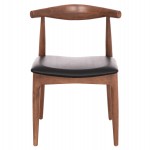 KΑΡΕΚΛΑ ΤΡΑΠΕΖΑΡΙΑΣ ALOR HM9947.03 RUBBERWOOD ΚΑΡΥΔΙ-ΜΑΥΡΟ PU 55x51x75Υεκ