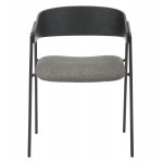 ΚΑΡΕΚΛΑ ΤΡΑΠΕΖΑΡΙΑΣ KORIN HM9975.02 ΜΕΤΑΛΛΟ & ΞΥΛΟ ΜΑΥΡΟ-ΥΦΑΣΜΑ ΓΚΡΙ 54x51x72,5Υεκ