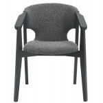 ΠΟΛΥΘΡΟΝΑ YEGER HM9995.01 ΞΥΛΟ ΟΞΙΑΣ ΣΕ ΜΑΥΡΟ-ΣΚΟΥΡΟ ΓΚΡΙ ΥΦΑΣΜΑ 59x58x78Υεκ.