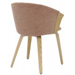 ΚΑΡΕΚΛΑ ΤΡΑΠΕΖΑΡΙΑΣ JESPER HM9977.01 ΣΚΕΛΕΤΟΣ Κ.Π. ΟΑΚ-ΚΑΦΕΚΟΚΚΙΝΟ ΥΦΑΣΜΑ 61x54x74Υεκ