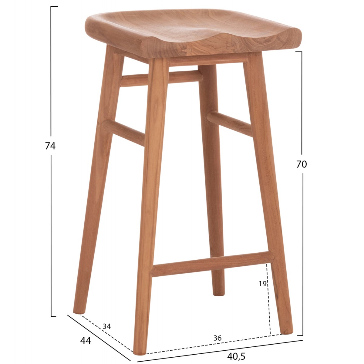 ΣΚΑΜΠΟ ΜΠΑΡ BOLMAR HM18108 ΞΥΛΟ ΤΕΑΚ ΣΕ ΦΥΣΙΚΟ 40.5x44x74Υεκ.