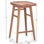 ΣΚΑΜΠΟ ΜΠΑΡ BOLMAR HM18108 ΞΥΛΟ ΤΕΑΚ ΣΕ ΦΥΣΙΚΟ 40.5x44x74Υεκ.