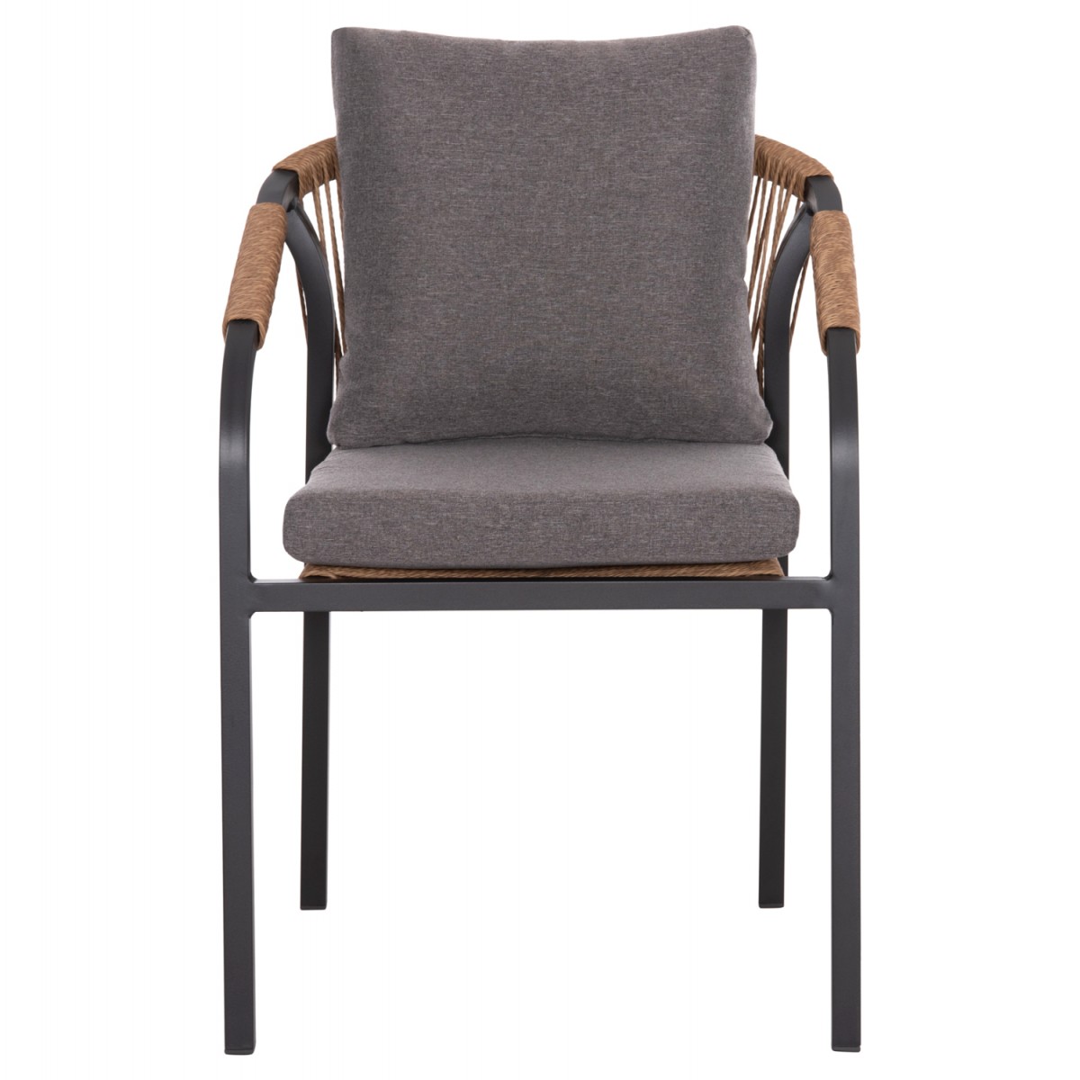 ΠΟΛΥΘΡΟΝΑ MAERLY HM6051.13 ΑΝΘΡΑΚΙ ΑΛΟΥΜΙΝΙΟ & ΜΑΞΙΛΑΡΙΑ-ΚΑΦΕ P.E.RATTAN 57x60x84Υεκ.