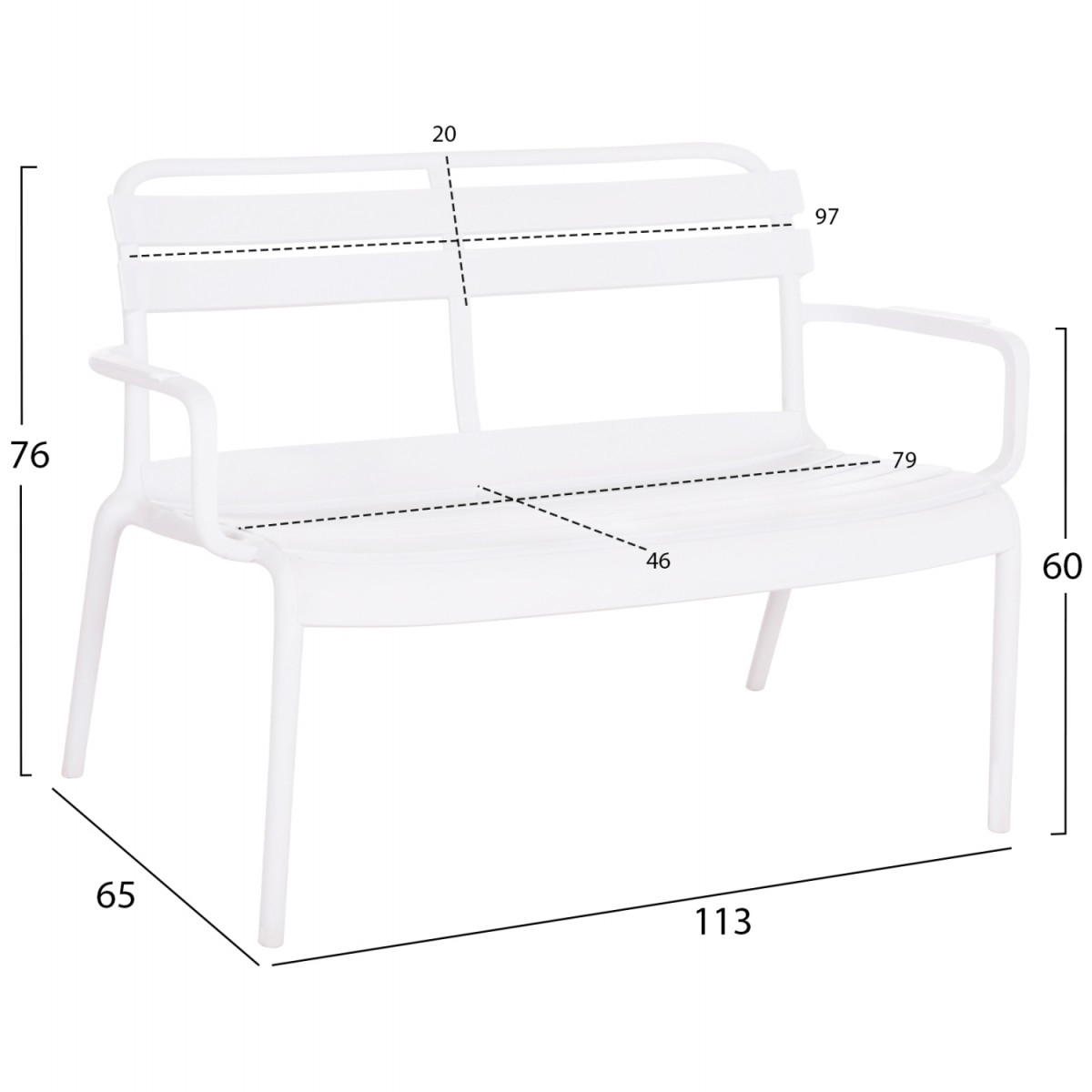 ΠΑΓΚΑΚΙ ΠΟΛΥΠΡΟΠΥΛΕΝΙΟΥ 2ΘΕΣΙΟ KORVER HM6332.01 ΛΕΥΚΟ 113x65x76Υεκ.