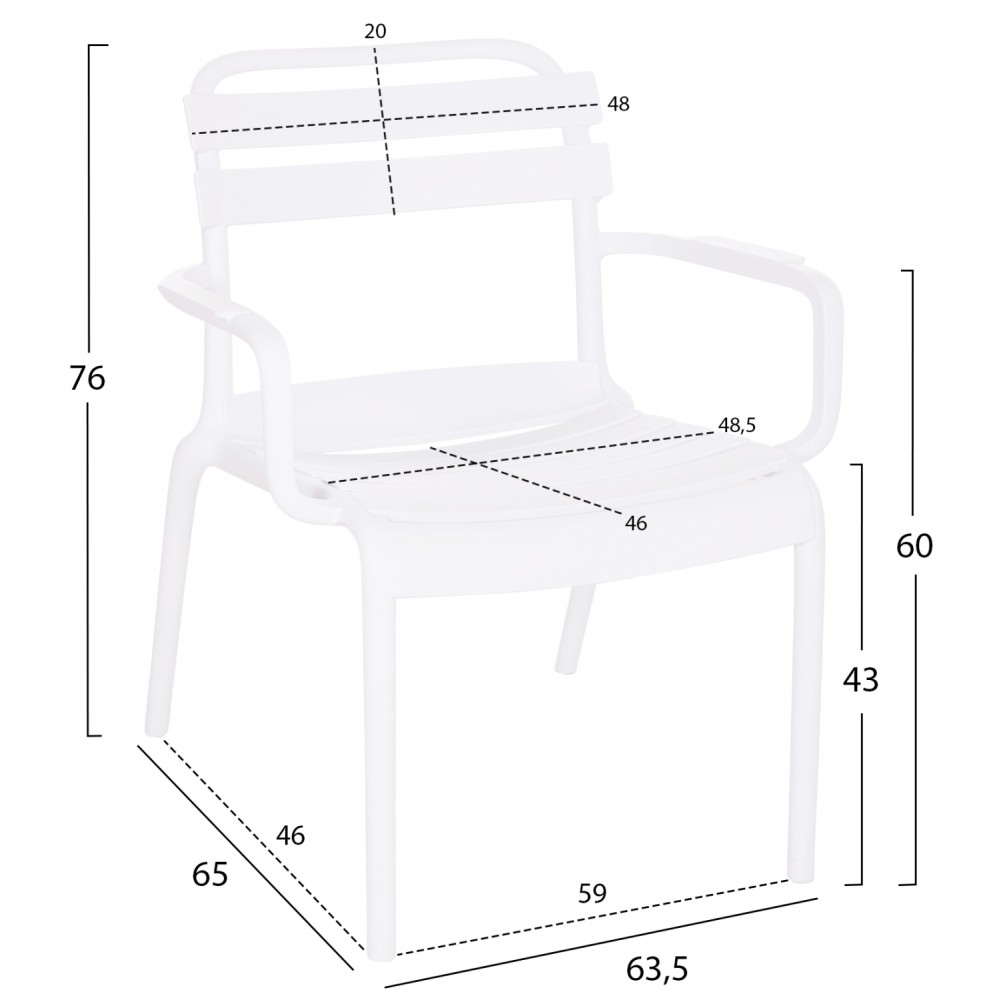 ΠΟΛΥΘΡΟΝΑ ΣΑΛΟΝΙΟΥ ΠΟΛΥΠΡΟΠΥΛΕΝΙΟΥ KORVER HM6333.01 ΛΕΥΚΗ 63.5x65x76Υεκ.