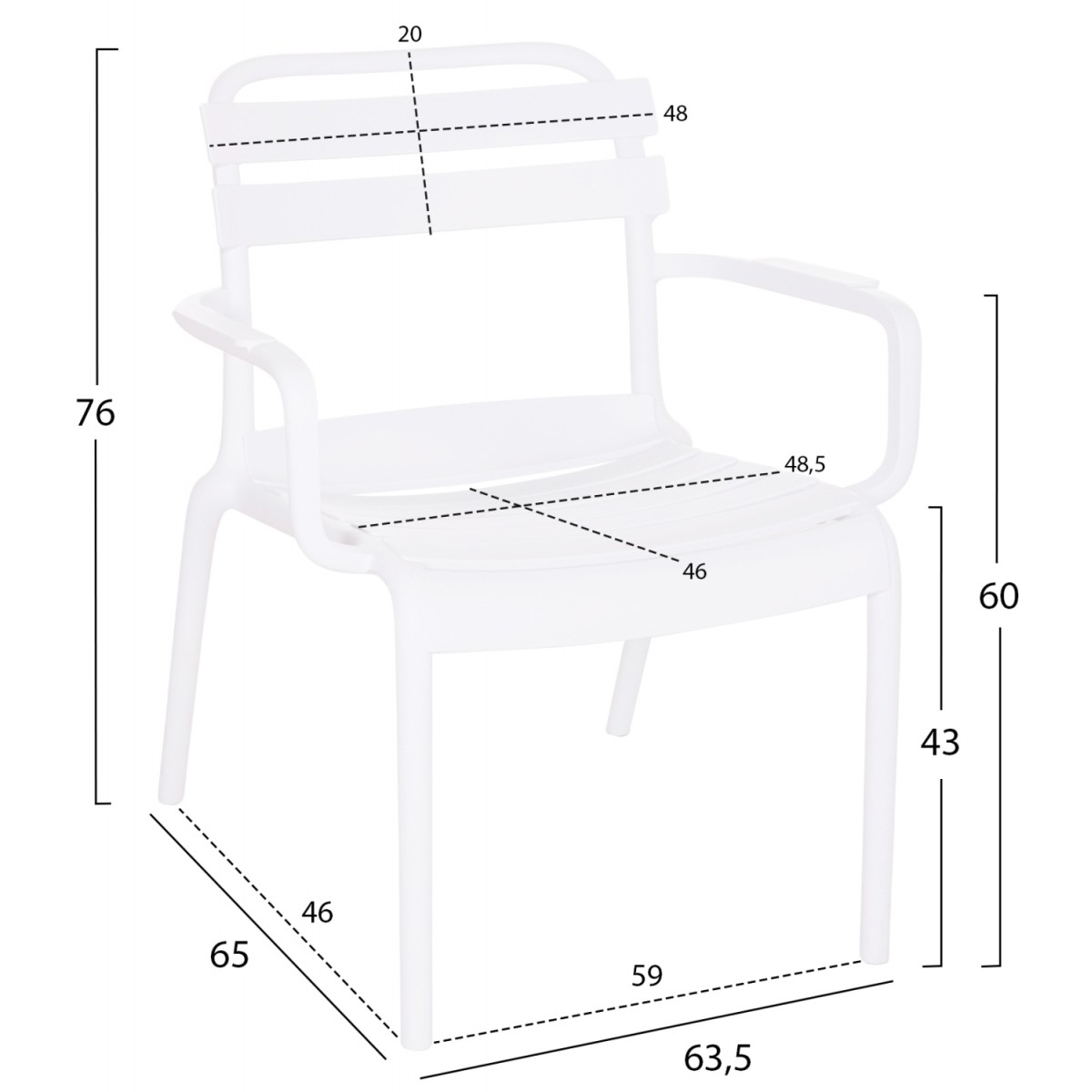 ΠΟΛΥΘΡΟΝΑ ΣΑΛΟΝΙΟΥ ΠΟΛΥΠΡΟΠΥΛΕΝΙΟΥ KORVER HM6333.01 ΛΕΥΚΗ 63.5x65x76Υεκ.