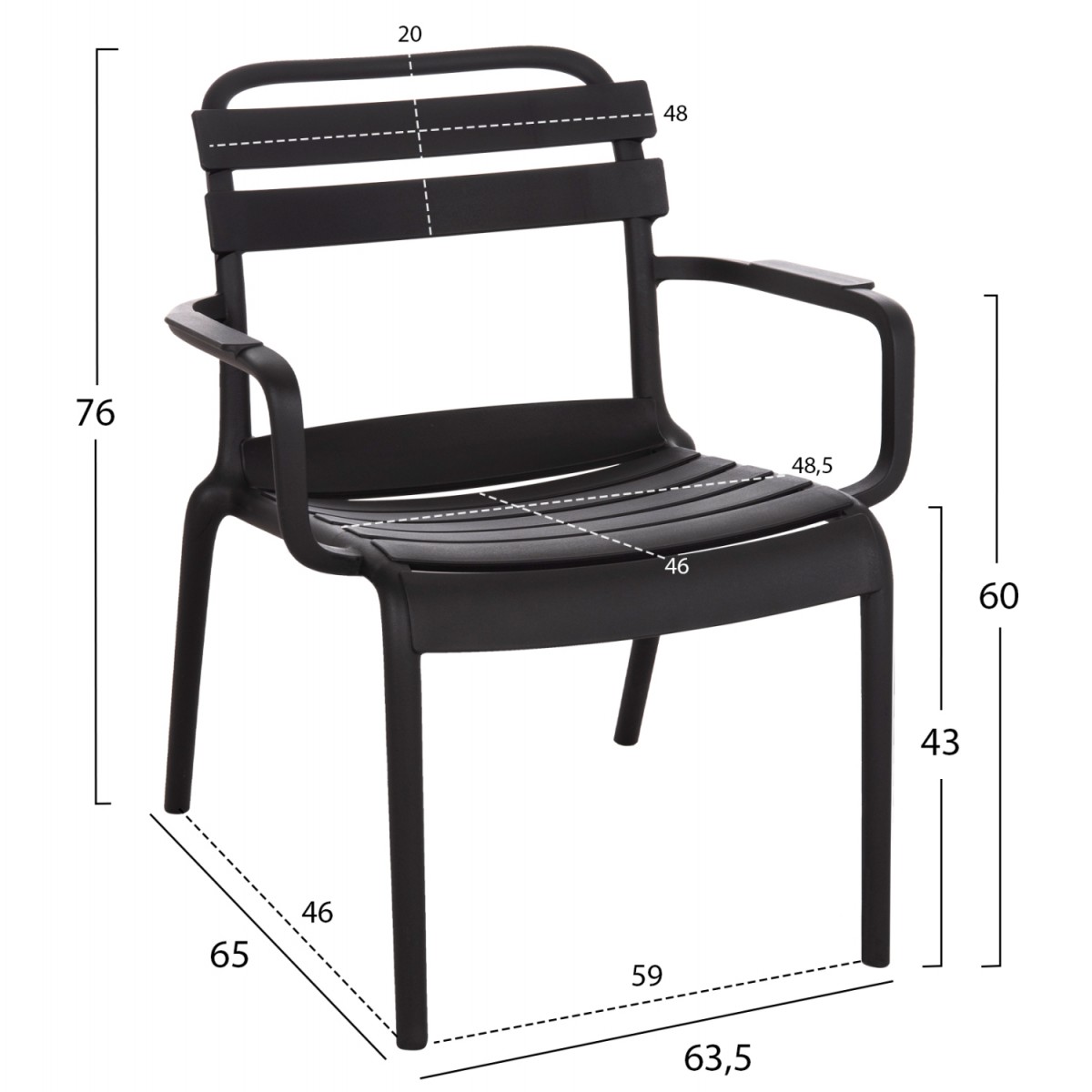 ΠΟΛΥΘΡΟΝΑ ΣΑΛΟΝΙΟΥ ΠΟΛΥΠΡΟΠΥΛΕΝΙΟΥ KORVER HM6333.02 ΜΑΥΡΗ 63.5x65x76Υεκ.
