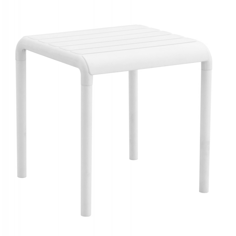 ΤΡΑΠΕΖΑΚΙ ΤΕΤΡΑΓΩΝΟ KORVER HM6335.01 ΠΟΛΥΠΡΟΠΥΛΕΝΙΟ ΣΕ ΛΕΥΚΟ 45x45x47Υεκ.