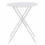 ΤΡΑΠΕΖΙ ΖΑΠΠΕΙΟΥ ΠΤΥΣΣΟΜΕΝΟ ΣΤΡΟΓΓΥΛΟ SOPHIE HM6336.01 ΜΕΤΑΛΛΙΚΟ ΛΕΥΚΟ Φ60x70Υεκ.