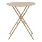 ΤΡΑΠΕΖΙ ΖΑΠΠΕΙΟΥ ΠΤΥΣΣΟΜΕΝΟ ΣΤΡΟΓΓΥΛΟ SOPHIE HM6336.04 ΜΕΤΑΛΛΙΚΟ ΚΑΠΟΥΤΣΙΝΟ Φ60x70Υεκ