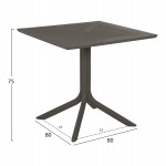 ΤΡΑΠΕΖΙ ΠΟΛΥΠΡΟΠΥΛΕΝΙΟΥ ΤΕΤΡΑΓΩΝΟ LUNAR HM5930.15 DARK OLIVE 80x80x75Yεκ.