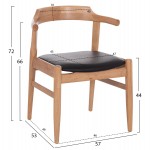 ΠΟΛΥΘΡΟΝΑ CERSEI HM9946.01 RUBBERWOOD ΣΕ LIGHT OAK & PU ΣΕ ΜΑΥΡΟ 57x53x72Υεκ