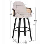 ΣΚΑΜΠΟ ΜΠΑΡ ΠΕΡΙΣΤΡΕΦΟΜΕΝΟ BECKER HM18251.02 PLYWOOD ΜΑΥΡΟ--ΕΚΡΟΥ ΥΦΑΣΜΑ 50x52x100Υ