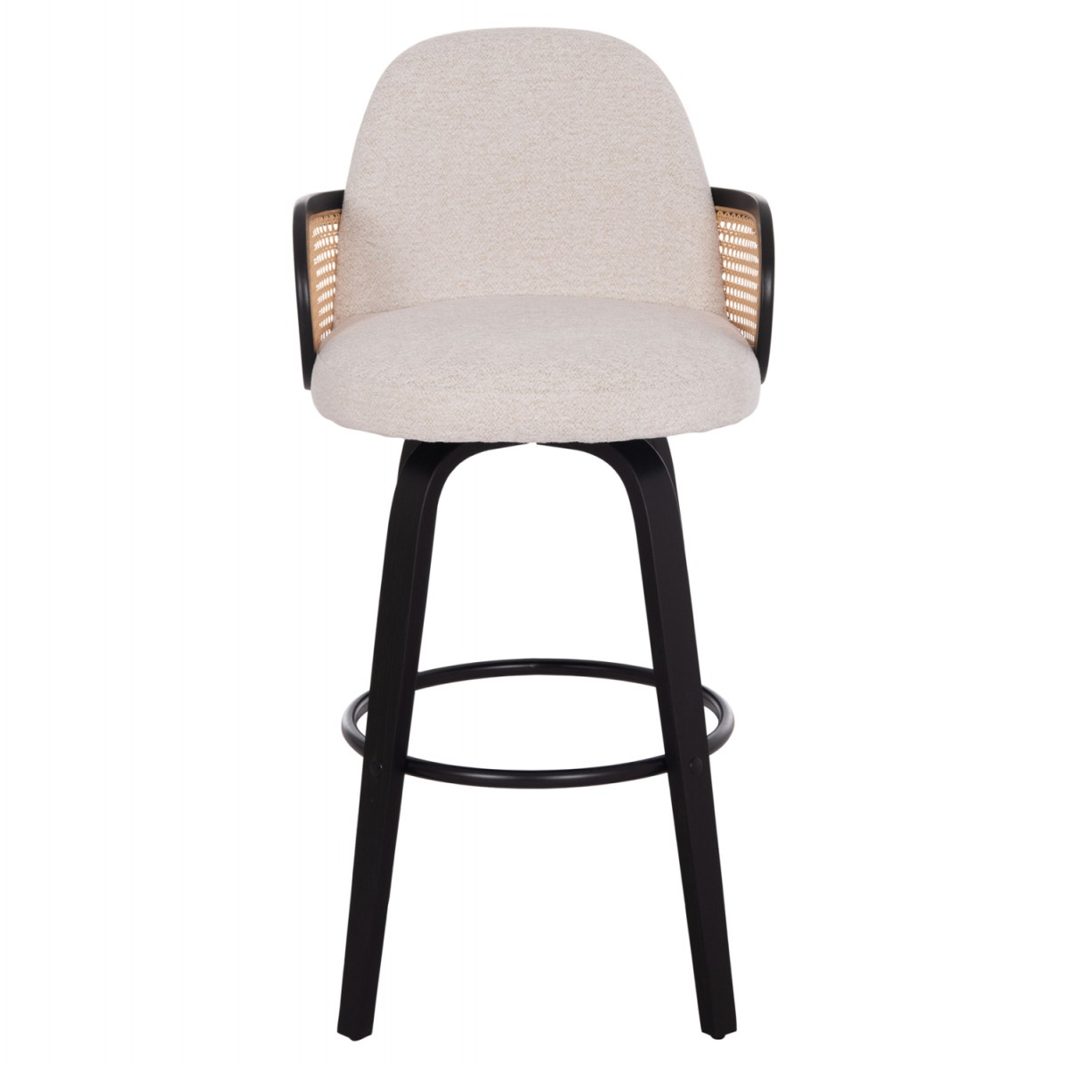 ΣΚΑΜΠΟ ΜΠΑΡ ΠΕΡΙΣΤΡΕΦΟΜΕΝΟ BECKER HM18251.02 PLYWOOD ΜΑΥΡΟ--ΕΚΡΟΥ ΥΦΑΣΜΑ 50x52x100Υ