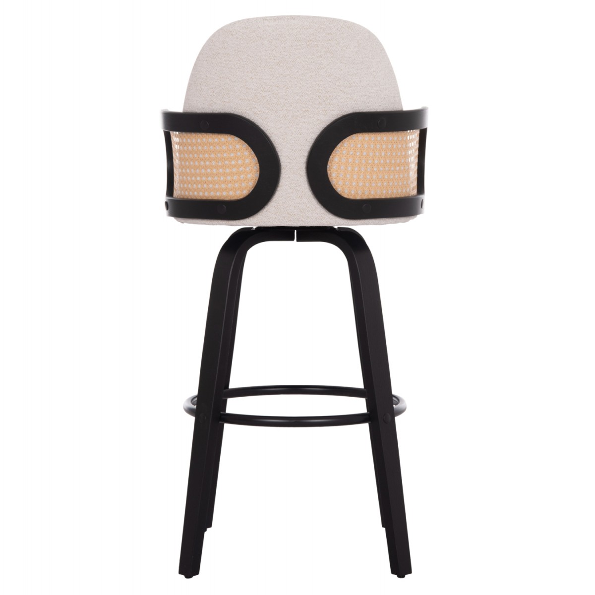 ΣΚΑΜΠΟ ΜΠΑΡ ΠΕΡΙΣΤΡΕΦΟΜΕΝΟ BECKER HM18251.02 PLYWOOD ΜΑΥΡΟ--ΕΚΡΟΥ ΥΦΑΣΜΑ 50x52x100Υ