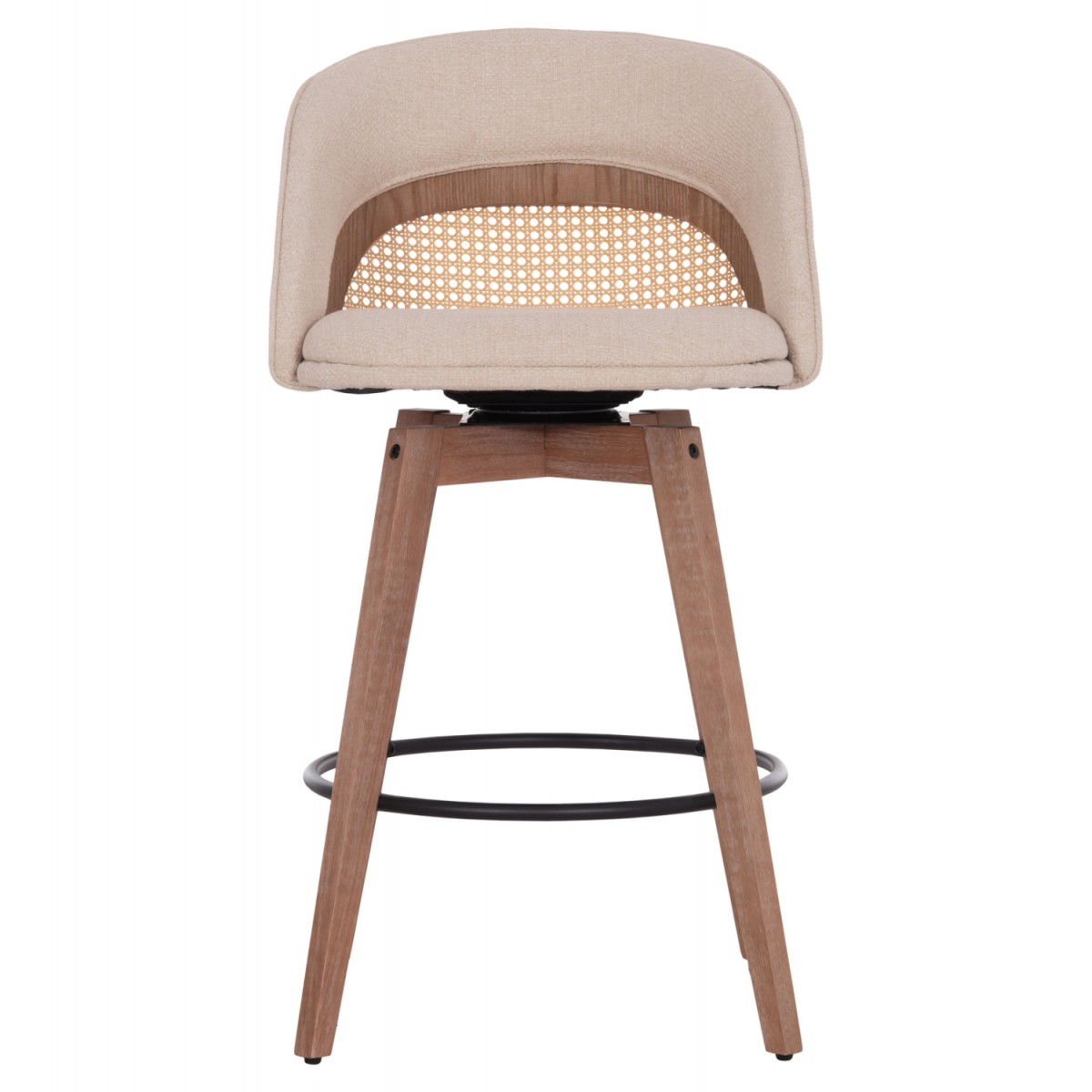 ΣΚΑΜΠΟ ΜΠΑΡ ΠΕΡΙΣΤΡΕΦΟΜΕΝΟ RIKI HM18253.01 ΞΥΛΟ--ΜΠΕΖ ΥΦΑΣΜΑ 51x53x94Υεκ.