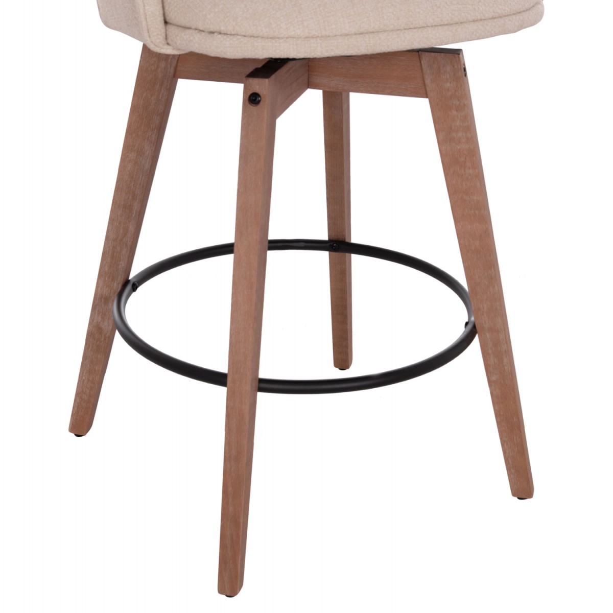 ΣΚΑΜΠΟ ΜΠΑΡ ΠΕΡΙΣΤΡΕΦΟΜΕΝΟ RIKI HM18253.01 ΞΥΛΟ--ΜΠΕΖ ΥΦΑΣΜΑ 51x53x94Υεκ.