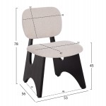 ΚΑΡΕΚΛΑ ΤΡΑΠΕΖΑΡΙΑΣ BELLISI HM18248.02 ΕΚΡΟΥ ΥΦΑΣΜΑ-PLYWOOD ΣΕ ΜΑΥΡΟ 53x56x78Υεκ.