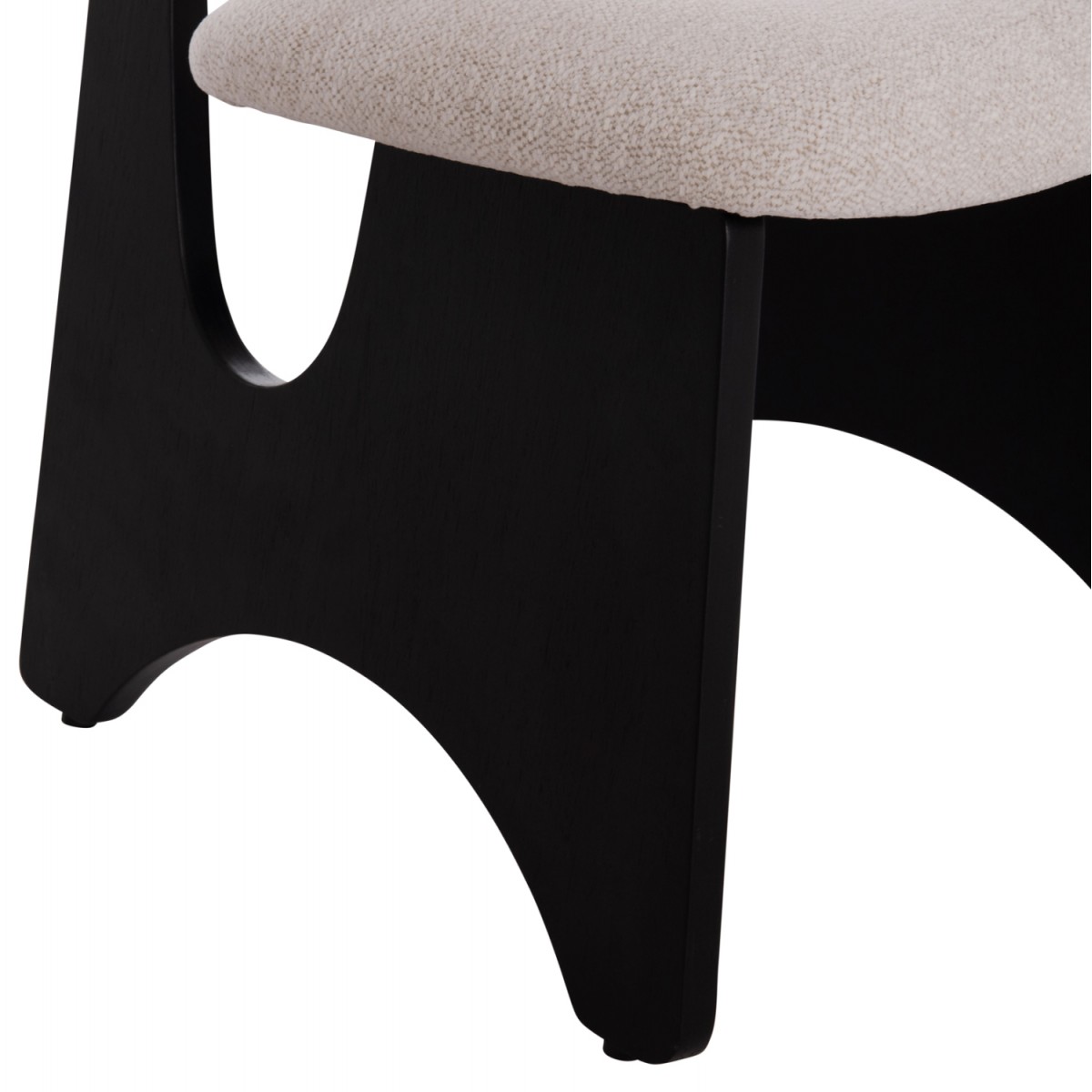 ΚΑΡΕΚΛΑ ΤΡΑΠΕΖΑΡΙΑΣ BELLISI HM18248.02 ΕΚΡΟΥ ΥΦΑΣΜΑ-PLYWOOD ΣΕ ΜΑΥΡΟ 53x56x78Υεκ.