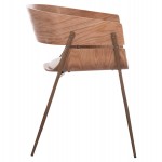 ΠΟΛΥΘΡΟΝΑ KRILL HM18254.01 PLYWOOD ΣΕ WHITEWASH--ΜΕΤΑΛΛΟ ΣΕ ΧΑΛΚΙΝΟ 55,5x55x72Υεκ.